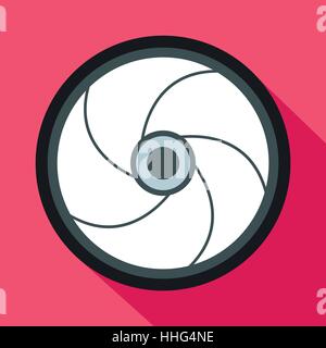 Blende Kamerasymbol in flachen Stil Stock Vektor