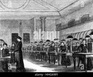 Der OP-Saal im General Post Office; St Martins-Le-Grand; London. Eröffnet im Jahre 1874. Stockfoto