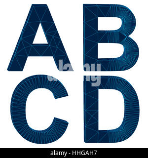 isolierte Alphabet der Draht Buchstaben. 3D-Rendering Stockfoto