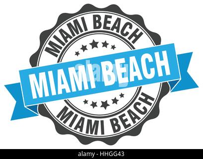 Miami Beach Runde Band Dichtung Stock Vektor