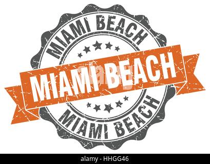 Miami Beach Runde Band Dichtung Stock Vektor