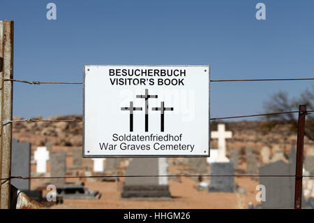 Soldatenfriedhof bei Aus in Namibia, wo Deutsche Kriegsgefangene aus spanischen Grippe gestorben Stockfoto