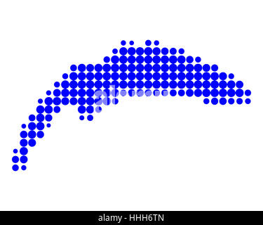 Karte des Genfer Sees Stockfoto