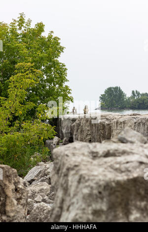 Haufen Sie Felsen im Sunnyside Park, Toronto, CA Stockfoto