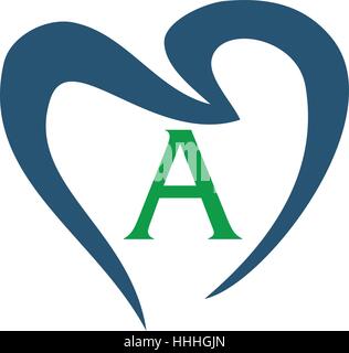 Gesunde Zahnpflege Buchstabe A Stock Vektor