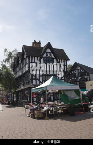 Straßenmarkt in Hereford, Südwest-England Stockfoto