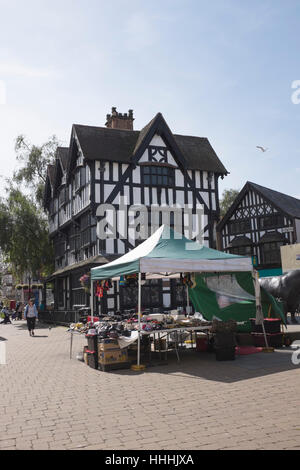 Straßenmarkt in Hereford, Südwest-England Stockfoto