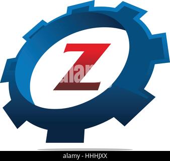 Getriebe-Logo-Buchstabe Z Stock Vektor