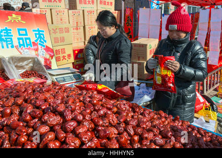 Straßenmarkt, Yinchuan, Provinz Ningxia, China Stockfoto