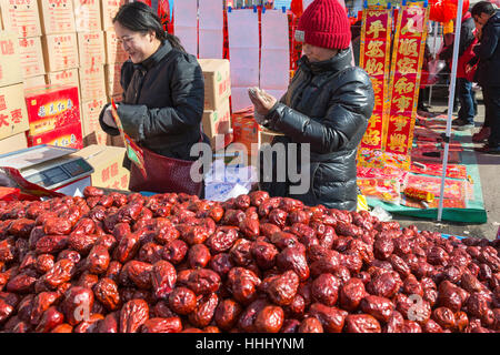 Straßenmarkt, Yinchuan, Provinz Ningxia, China Stockfoto