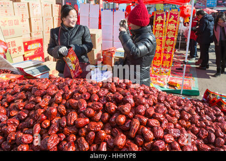 Straßenmarkt, Yinchuan, Provinz Ningxia, China Stockfoto