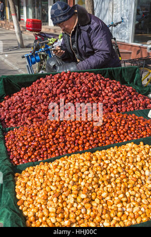 Straßenmarkt, Yinchuan, Provinz Ningxia, China Stockfoto