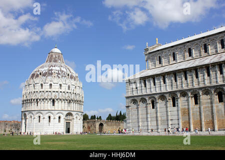 Baum, Toskana, Schiefer, Turm, Pisa, von, von, tower, detail, historische, Kirche, Stockfoto