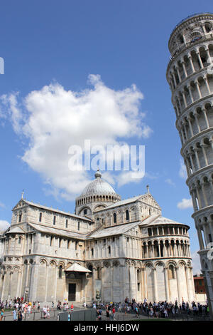 Baum, Toskana, Schiefer, Turm, Pisa, von, von, tower, detail, historische, Kirche, Stockfoto