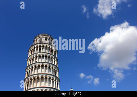 Baum, Toskana, Schiefer, Turm, Pisa, von, von, tower, detail, historische, Kirche, Stockfoto