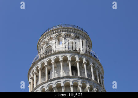 Turm, Toskana, Schiefer, Pisa, der, aus Italien, Turm, Detail, historische, Stockfoto