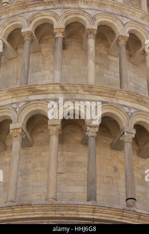 Turm, Toskana, Schiefer, Pisa, der, aus Italien, Turm, Detail, historische, Stockfoto