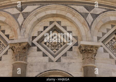 Turm, Toskana, Schiefer, Pisa, der, aus Italien, Turm, Detail, historische, Stockfoto