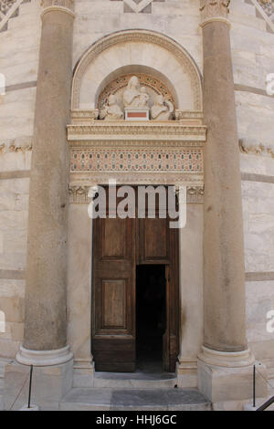 Turm, Toskana, Schiefer, Pisa, der, aus Italien, Turm, Detail, historische, Stockfoto