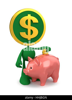 Sparschwein-Dollar Einsparungen Stockfoto