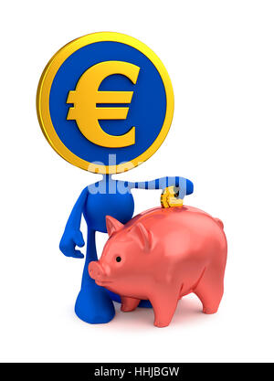 Sparschwein Euro Einsparungen Stockfoto