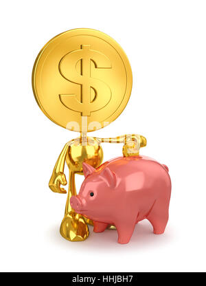 Sparschwein-Dollar Einsparungen Stockfoto