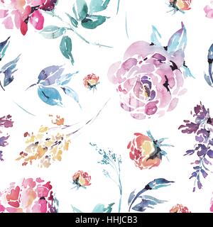 Aquarell Blumen Musterdesign Vektor Stock Vektor