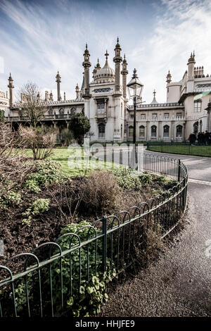 Reich verzierte Rückseite des The Royal Pavilion, auch bekannt als Brighton Pavilion Stockfoto