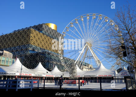 Winterattraktionen in Centenary Square, Birmingham Stockfoto