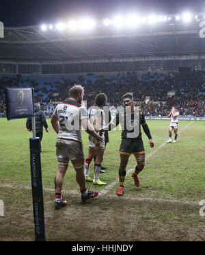 Wasps' Guy Thompson während des European Champions Cup, Pool zwei Spiel in der Ricoh Arena, Coventry. DRÜCKEN SIE VERBANDSFOTO. Bilddatum: Samstag, 14. Januar 2017. Siehe PA Story RUGBYU Wesps. Bildnachweis sollte lauten: Scott Heavey/PA Wire. Stockfoto