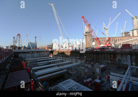 Die Northern Line Extension Site, Battersea, London. Stockfoto