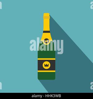 Champagner-Symbol, flachen Stil Stock Vektor