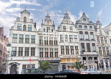 Historische Gebäude-Fassade in Antwerpen, Belgien Stockfoto