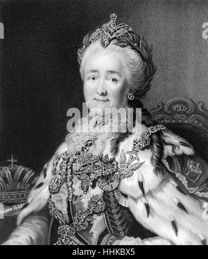 Catherine II oder Katharina die große, 1729-1796, Kaiserin von Russland, Herzogin von Holstein-Gottorp und Herrscher von Jever Stockfoto