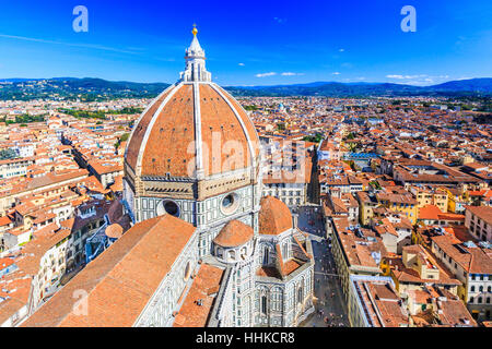 Florenz, Italien. Altstadt und die Basilica di Santa Maria del Fiore (Basilika der Heiligen Maria von der Blume). Stockfoto
