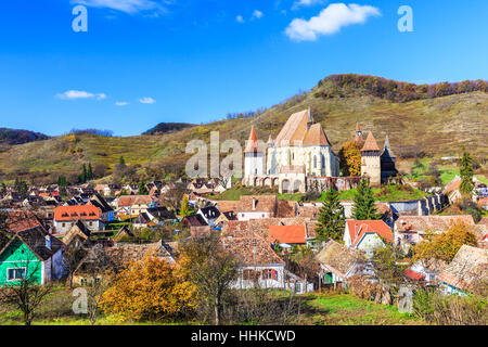 Birthälm Dorf in Sibiu Grafschaft. Siebenbürgen, Rumänien. Stockfoto