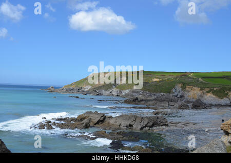 Nebeliger Tag in Cornwall. Stockfoto