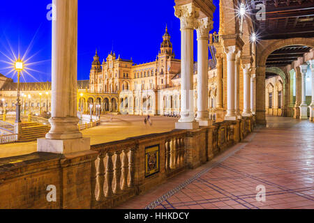 Sevilla, Spanien. Spanisch-Platz (Plaza de Espana) Stockfoto
