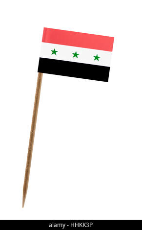 Zahn pick Wit eine kleine Papiertüte Flagge des Irak Stockfoto