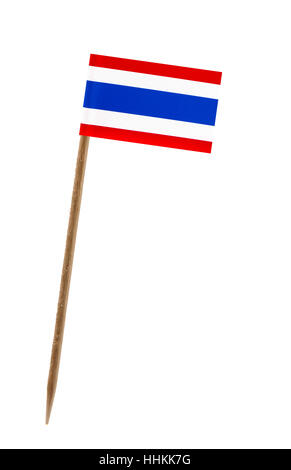 Zahn pick Wit eine kleine Papiertüte Flagge von Thailand Stockfoto