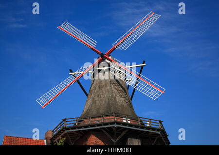 Windmühle Aurora, Borstel, Altes Land, Niedersachsen, Deutschland, Europa Stockfoto