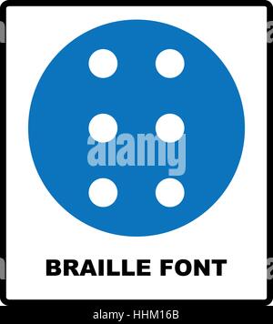 Braille-Symbol, einfachen Stil. Blau muss-Symbol für öffentliche Orte. Obligatorisch, informative Banner. Vektor-illustration Stock Vektor