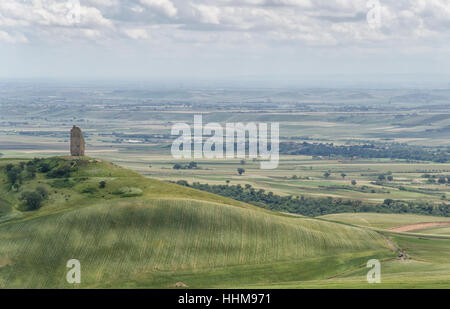 Blick auf die alten verfallenen Burg Montecorvino Stockfoto