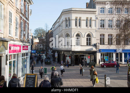 London Street und Gentlemans Spaziergang, Norwich Stadtzentrum Stockfoto