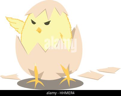 Küken schlüpfen Ei, Küken führend, Vektor-illustration Stock Vektor