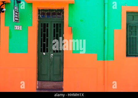 Bunte Hauswand, Olinda, UNESCO-Weltkulturerbe, Bundesstaat Pernambuco, Brasilien, Südamerika Stockfoto