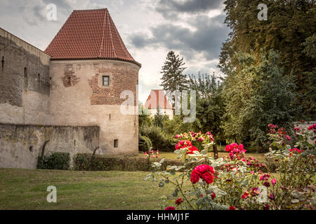 Alte Stadtmauer von Nördlingen, Bayern, Deutschland Stockfoto