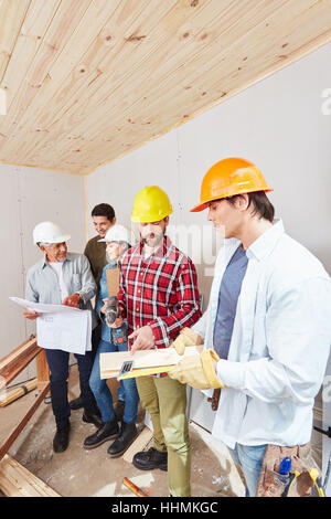 Bauarbeiter team Planung Neubau zusammen Stockfoto