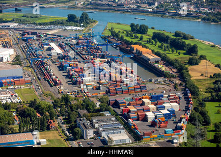 Containerterminal, Containerhafen, Logport I, Rhein, Duisburg, Ruhr district, North Rhine-Westphalia, Deutschland Stockfoto