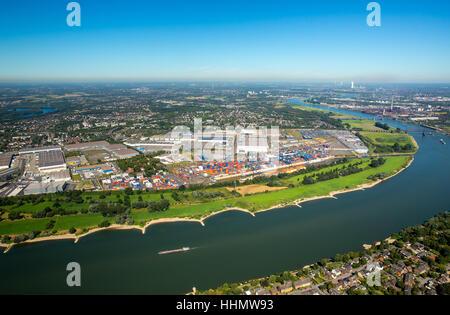 Containerterminal, Containerhafen, Logport I, Rhein, Duisburg, Ruhr district, North Rhine-Westphalia, Deutschland Stockfoto